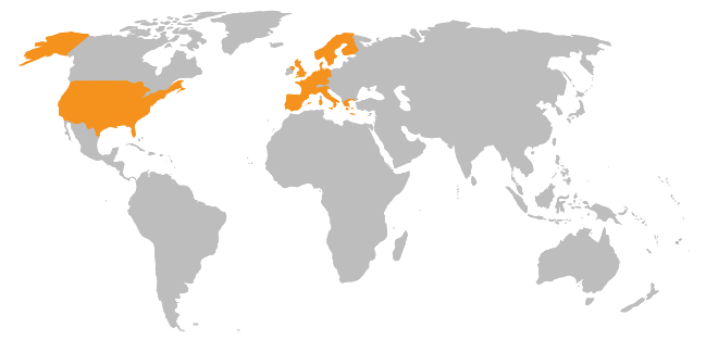 World Map showing Kyowa Kirin International locations